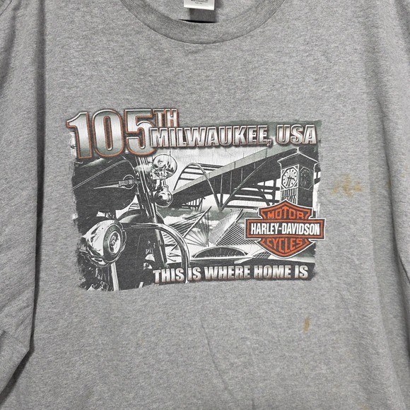 Harley-Davidson Other - Harley Davidson Shirt Mens 4XL 105th Milwaukee This is where home is Gray 2008